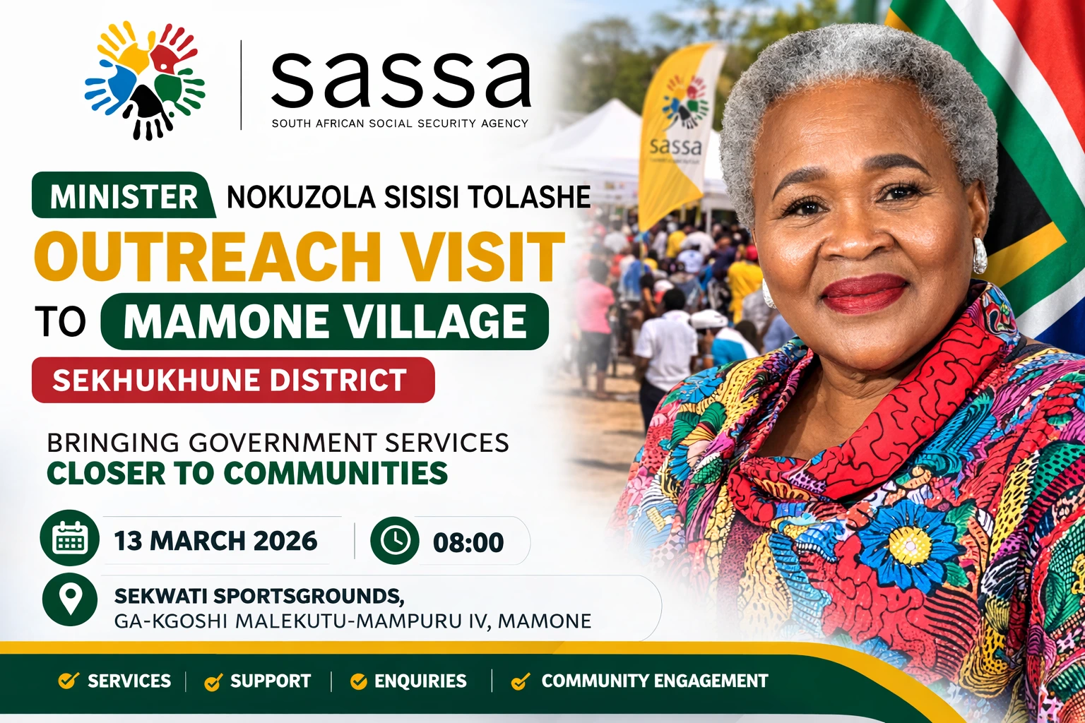 Ministerial Outreach Programme Coming to Mamone Village, Sekhukhune District, Limpop